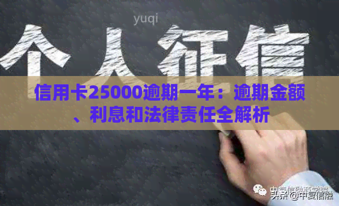 信用卡25000逾期一年：逾期金额、利息和法律责任全解析