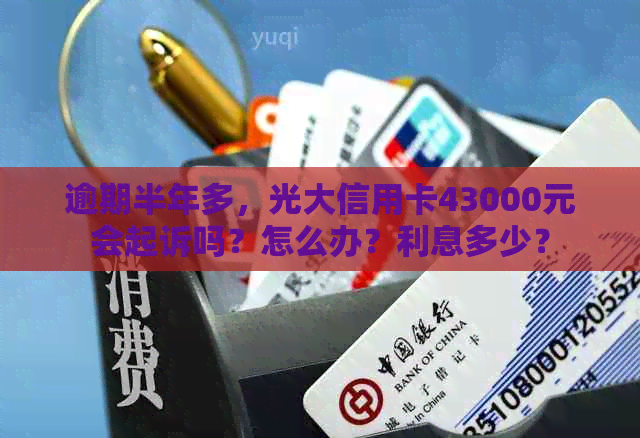 逾期半年多，光大信用卡43000元会起诉吗？怎么办？利息多少？