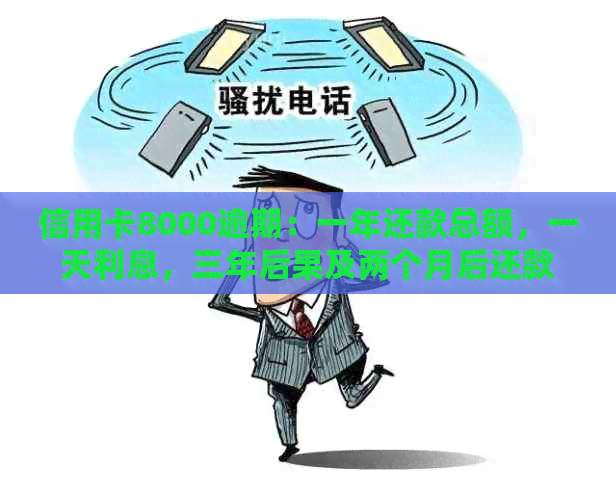 信用卡8000逾期：一年还款总额，一天利息，三年后果及两个月后还款影响