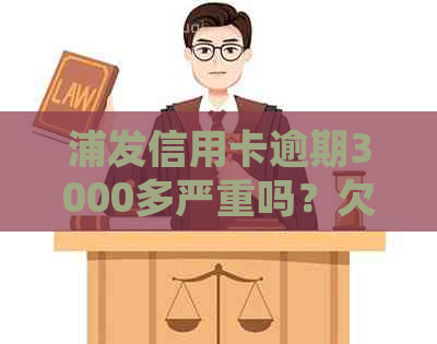 浦发信用卡逾期3000多严重吗？欠浦发信用卡三万元逾期几个月会被起诉呢？