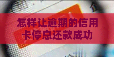 怎样让逾期的信用卡停息还款成功