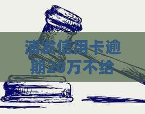 浦发信用卡逾期20万不给协商，如何应对起诉及解决相关问题？