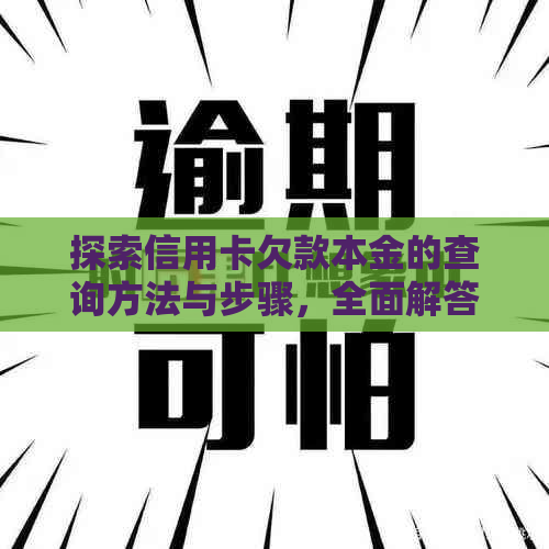 探索信用卡欠款本金的查询方法与步骤，全面解答用户疑问