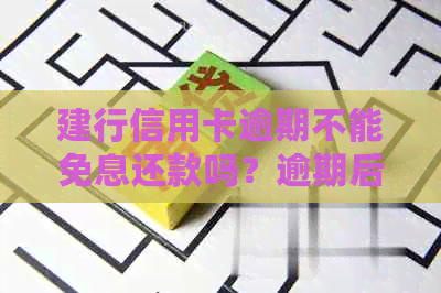 建行信用卡逾期不能免息还款吗？逾期后如何申请减免利息？