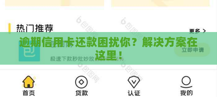 逾期信用卡还款困扰你？解决方案在这里！