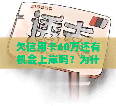 欠信用卡60万还有机会上岸吗？为什么？