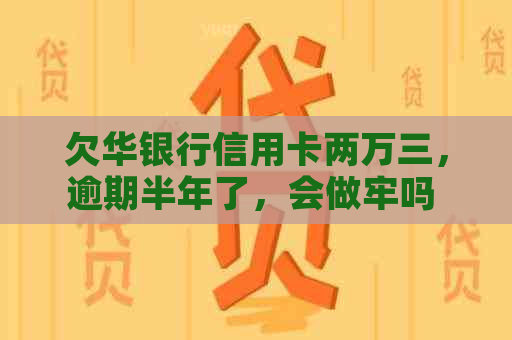 欠华银行信用卡两万三，逾期半年了，会做牢吗 - 关于信用卡逾期的疑问