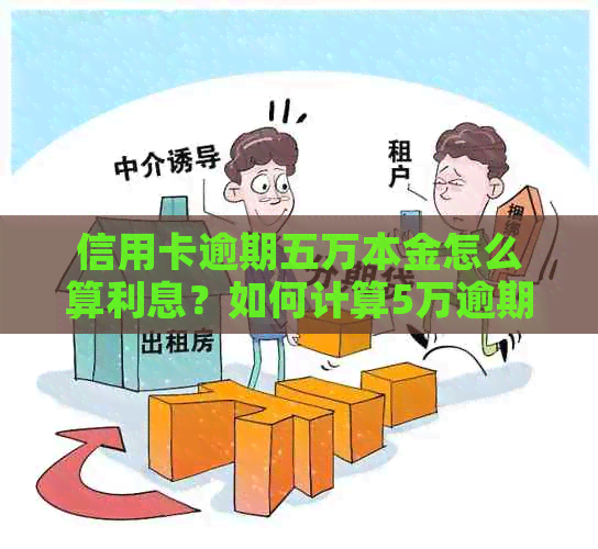 信用卡逾期五万本金怎么算利息？如何计算5万逾期信用卡利息？