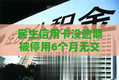 民生信用卡没逾期被停用6个月无交易止付怎么办