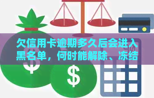 欠信用卡逾期多久后会进入黑名单，何时能解除、冻结或避免被起诉？