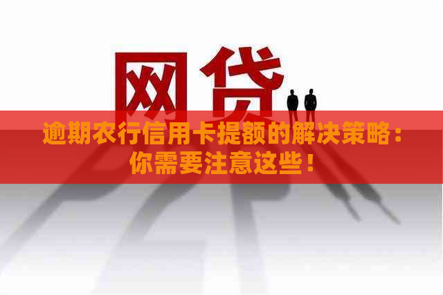 逾期农行信用卡提额的解决策略：你需要注意这些！