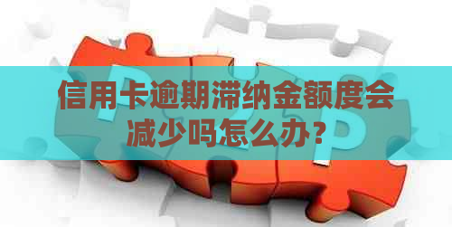 信用卡逾期滞纳金额度会减少吗怎么办？