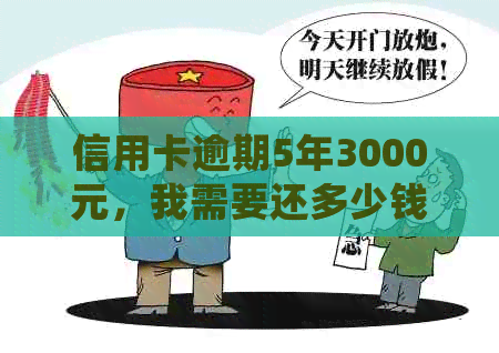 信用卡逾期5年3000元，我需要还多少钱？如何处理这个问题？