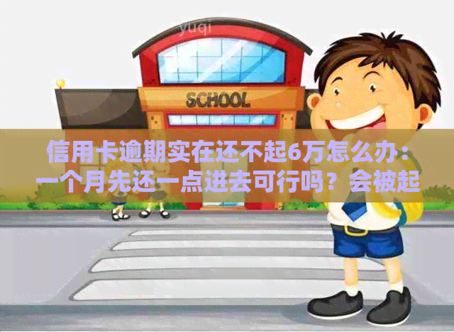 信用卡逾期实在还不起6万怎么办：一个月先还一点进去可行吗？会被起诉吗？