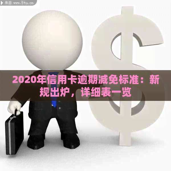 2020年信用卡逾期减免标准：新规出炉，详细表一览