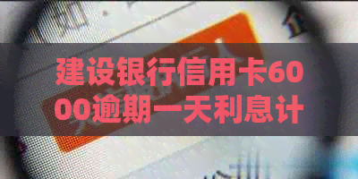 建设银行信用卡6000逾期一天利息计算及逾期1年的后果