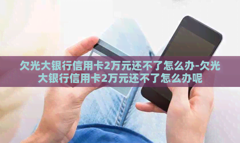 欠光大银行信用卡2万元还不了怎么办-欠光大银行信用卡2万元还不了怎么办呢