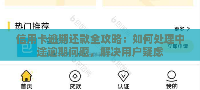 信用卡逾期还款全攻略：如何处理中途逾期问题，解决用户疑虑