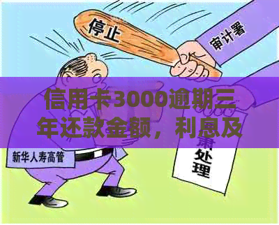 信用卡3000逾期三年还款金额，利息及逾期后果：总负债多少？