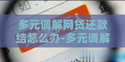 多元调解网贷还款结怎么办-多元调解是网贷能立案吗