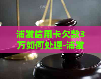 浦发信用卡欠款3万如何处理-浦发信用卡欠款3万如何处理的