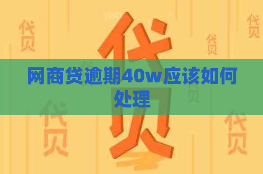 网商贷逾期40w应该如何处理