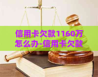 信用卡欠款1160万怎么办-信用卡欠款1160万怎么办理