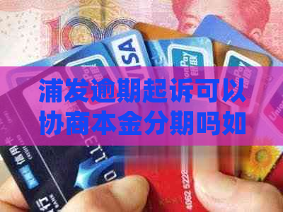 浦发逾期起诉可以协商本金分期吗如何处理