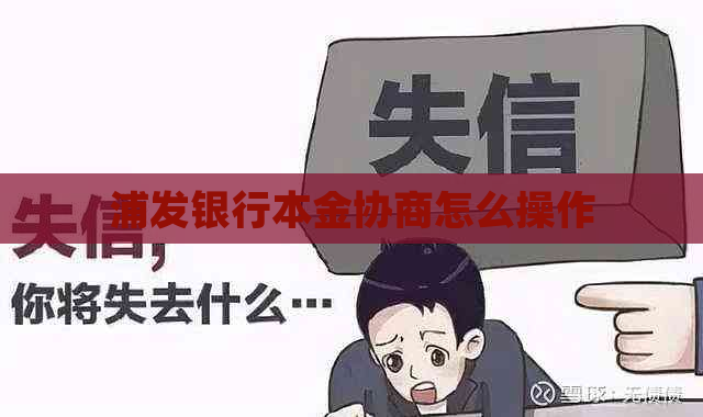 浦发银行本金协商怎么操作