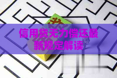 信用贷无力偿还最新规定解读