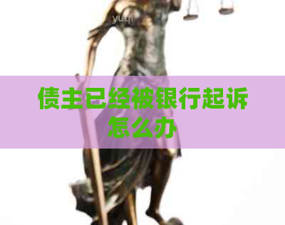 债主已经被银行起诉怎么办