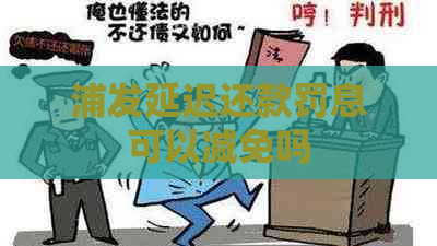 浦发延迟还款罚息可以减免吗