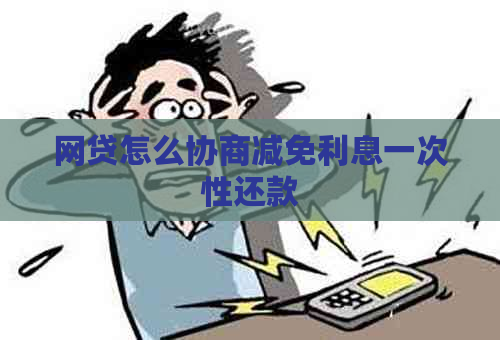 网贷怎么协商减免利息一次性还款