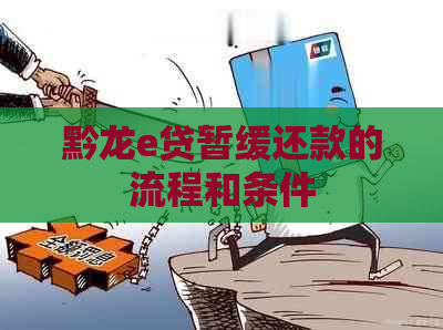 黔龙e贷暂缓还款的流程和条件