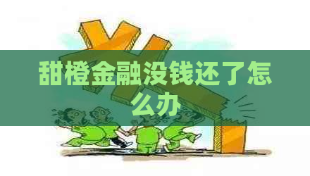 甜橙金融没钱还了怎么办