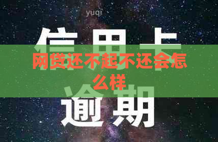 网贷还不起不还会怎么样