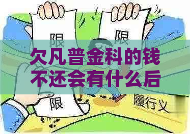 欠凡普金科的钱不还会有什么后果