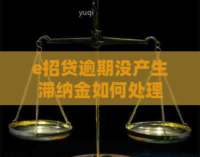 e招贷逾期没产生滞纳金如何处理