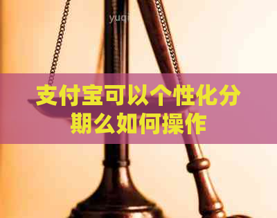 支付宝可以个性化分期么如何操作