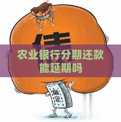 农业银行分期还款能延期吗