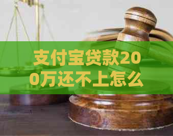 支付宝贷款200万还不上怎么办