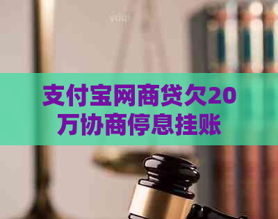 支付宝网商贷欠20万协商停息挂账