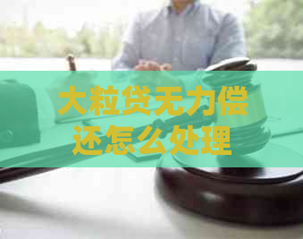 大粒贷无力偿还怎么处理