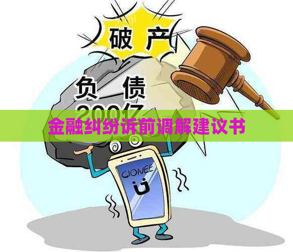 金融纠纷诉前调解建议书