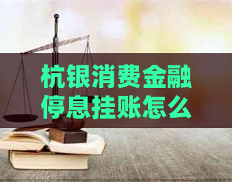 杭银消费金融停息挂账怎么操作流程说明