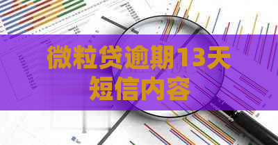 微粒贷逾期13天短信内容