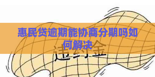 惠民贷逾期能协商分期吗如何解决