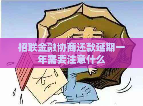 招联金融协商还款延期一年需要注意什么