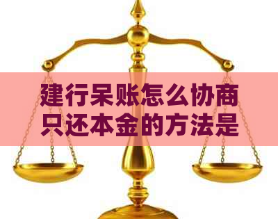 建行呆账怎么协商只还本金的方法是什么