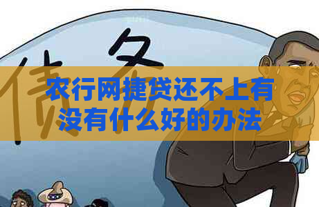 农行网捷贷还不上有没有什么好的办法